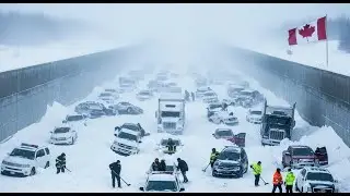 TOTAL CHAOS in Ontario! 75 cm Snowmageddon Triggers Accident Hell in Canada
