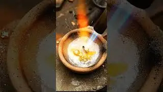 From Rock to Real Gold Bar in Minutes! 🔨🔥 | Raw Gold Smelting Process #shorts #gold #satisfying