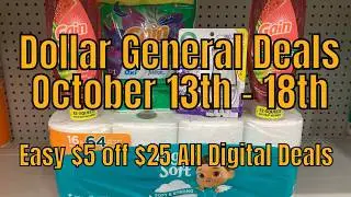 10/13 - 10/18/25 - Dollar General $5 off $25 Couponing Deals For All Week