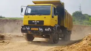 Heavy Tipper Lorry Climbing Steep Mud Road at Dharmapuri SIPCOT | Road Construction in Progress TN29