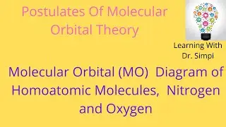 Postualtes Of Molecular Orbital (MO)Theory | MO Diagram of homoatomic(Nitrogen/ Oxygen) molecules