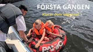 🎉 Full fart på vattnet! Familjen testar ring efter båten 🚤💦
