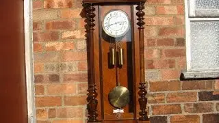 Antique Vienna Gustav Becker Wall  Clock with Pendulum  Key & weight See Video