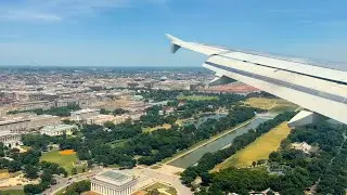 Washington Dc (KDCA) American Airlines A319 Runway 19 RNAV Approach On A Hot Sunny Day.