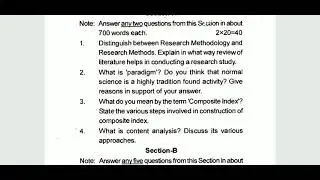 IGNOU MEC-109 RESEARCH METHODS IN ECONOMICS, M.A ECONOMICS, QUESTION PAPER JUNE 2020 (ENGLISH/HINDI)
