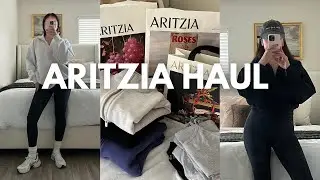 aritzia try-on haul l sweatfleece, softwhip workout set, basics