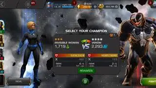 Marvel contents of champions :  invisible woman  Vs  Venom