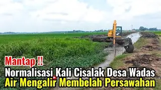 Mantap‼️Normalisasi Kali Cisalak Desa Wadas Air Mengalir Membelah Persawahan Hijau