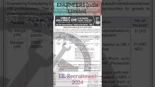 EIL Recruitment 2024 #Engineersindia
