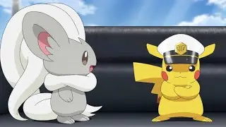 Cinccino cleans Pikachu hat
