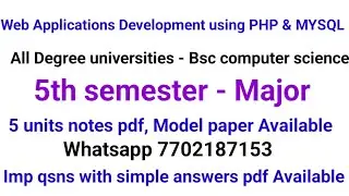 Web application development degree 5th sem Imp questions answers pdf 2025 #bsccomputerscience #php