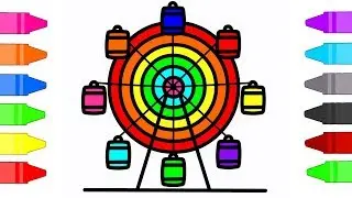 Rainbow Carousel Coloring Pages for Kids | Coloring Book for Children