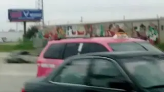 Pink Taxi Cruising