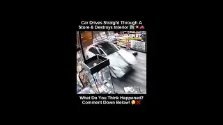 Unbelievable Footage: Car Plows Through Storefront in Shocking Crash! #Shorts