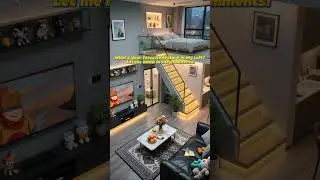Stylish Modern Loft Tour 🌃 | Luxury Design with LED Stairs! #homedecor #cozyhome #loftapartment