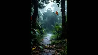 Rainy Tropical Forest Path 🌧️ Peaceful Nature Ambience for Focus & Sleep