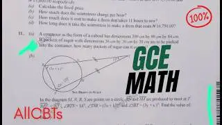 22/11/2025 GCE 2025 Mathematics Questions | Most Likely Past Questions & Solutions