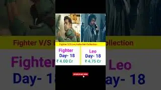 Fighter V/S Leo India Net Collection Day=18 | #fighter #leo #vijay #hrithikroshan #shorts