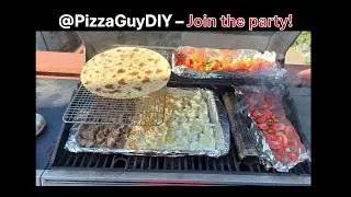 Smoked Pizza on Walmart Great Value Pre-Made Crust + Sausage, Mushrooms, Tomatoes, Peppers (V3)