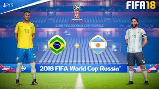 FIFA 18 - Argentina Vs Brazil -  FIFA World Cup 2018 | Ft. Messi,Neymar | PS5&trade; [4K60 ]