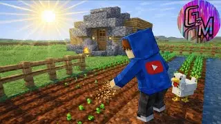 Building a wheat farm in Minecraft.