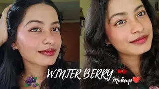 WINTER BERRY MAKEUP🫐🍒 under 10 minutes| PRODUCTS UNDER 300/-