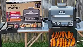 Ninja Woodfire Outdoor Grill 1st Look & Cook Air Fryer Smoked Potato Wedges