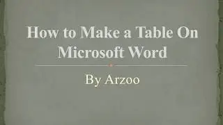 How to make table with table tools in MS word