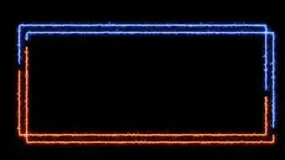 Orange & Blue | Double Line NEON Frame | GLOWING BORDER | Template | Loop Video | Vickey Creation