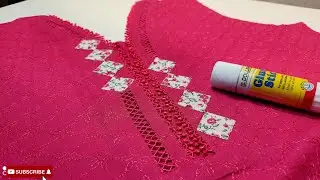 Stylish And Unique V placket Neck Design with lace 2021 | Neck designs cutting and stitching