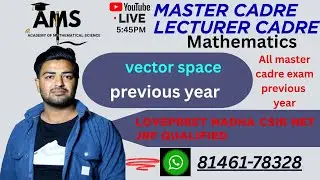 matrices  vector space previous year  master cadre ,Lecturer cadre Math | lecturer cadre math