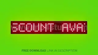 Student Discount Available on Tickets Scrolling Red Dot Matrix LED Text Animation on Green Screen Se