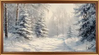 The Lonely Path | Snowy Winter Forest | Frame TV Art Screensaver 4K