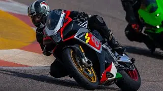 BIC onboard Aprilia RSV4 RF with telemetry data.