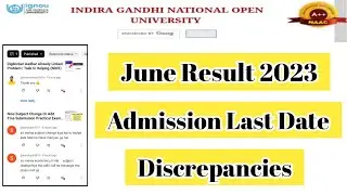 Ignou June 2023 Exam Result Declared Admission Last Date Admission Discrepancies | Mister Ignou
