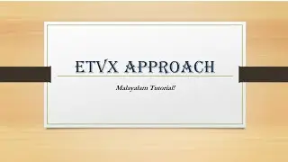 ETVX approach | Process specification | Software Engineering | Malayalam Tutorials