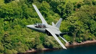 Exclusive Textron Airland Scorpion first ever international Low level flight. Mach loop