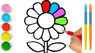 Rose 🌹 flower Drawing || How to draw rainbow 🌺 Drawing easy@BachaParty17