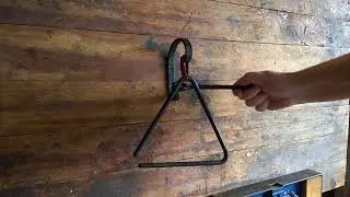 Dinner bell triangle handmade blacksmith