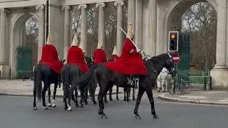 Horse Guards Forced to STOP in the Middle of Major London Road