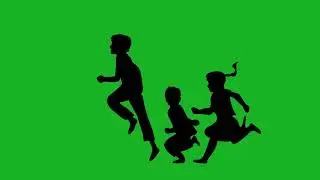 anime kid running away green screen/children's videos on green screen