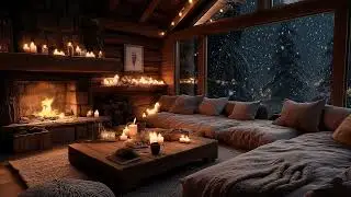 Warm Winter Fireplace & Peaceful Piano | Relaxing Ambience for Sleeping, Studying & Healing