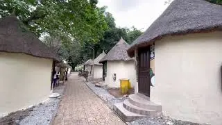 Model village round thatched mud huts