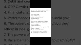 SPSC Interview Questions for the post of Assistant Account Officer Sindh Local GovernmentDepartment.