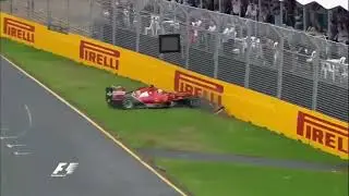 F1 2014 Australia Qualifying Raikonen Crashes