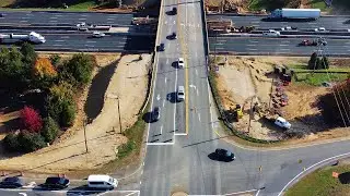 Aerial View of I-40/I-85 Interchange Improvements at Mebane Oaks Rd. - Mebane, NC