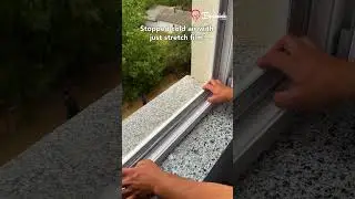 Stopped cold air from coming through the window with just stretch film! #window  #tricks #stretch