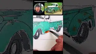 How To Draw A Car | Ink & Watercolor Sketching