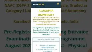 phd entrance exam hall ticket release #shorts