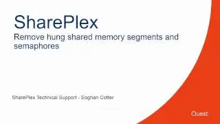 VIDEO: Removing hung shared memory segments and semaphores